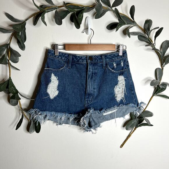 Show Me Your Mumu Distressed Denim Shorts - Picture 1 of 7